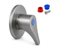 FLUVIA Embellecedor de Llave de Paso con Mando Palanca, Zamak Cromado Pulido 69x76 mm Índices de color Rojo y Azul Compatible con Ducha y Grifo Empotrado (Grafito, Palanca)
