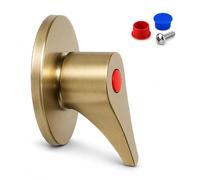 FLUVIA Embellecedor de Llave de Paso con Mando Palanca, Zamak Cromado Pulido 69x76 mm Índices de color Rojo y Azul Compatible con Ducha y Grifo Empotrado (Dorado, Palanca)