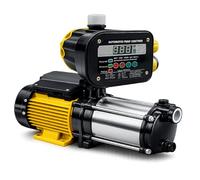 Fluvia Grupo de Presión de Agua Hogar Jardín Riego 1.1 kW 1.5 CV Automático Bomba Presurizadora Doméstica con Controlador Prescontrol Depósito Pozo Sistema de Presión Constante Caudal Estable