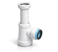 Fluvia Sifon Botella Corto Extensible para Lavabo y Bide Racor 1 1/4 Salida 40 mm con Reduccion 32 mm Antiodor Polipropileno Resistente Instalacion Facil Desague Bano Aseo Universal Usos Domesticos WC