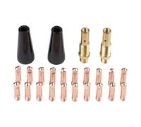 Flux Core - Juego de boquillas de soldadura sin gas, 24 piezas, con boquillas de contacto de 0,8 mm/0,9 mm y difusores de gas, compatible con Lincoln para magnum 100L, Weld Pak 100HD/125HD/140HD/180HD
