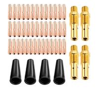 Flux Core - Kit de 48 boquillas sin gas con puntas de contacto de 0.04 pulgadas para Lincoln para Weldpak para Yeswelder para Magnum para Eastwood para Snapon para 100L/100Hd/125Hd/140Hd/180Hd/Sp175