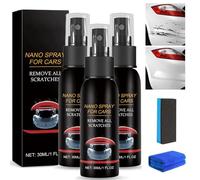 Fluxfade Nano Car Spray, Nuracoat Nano Car Spray, Fast Repair Scratches Repairing Polish Cleaners with Cloth & Sponge Suitable for Surfaces of All Cars (30ml,3pcs)