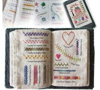 FLUXGOONE DIY Stitch Book with 24 Bundle Embroidery Floss Set,Creative Embroidery Stitches Fabric Book with 86 Different Stitch for Beginners,Embroidery Sewing Book Elevate Your Sewing Skills(A)