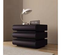 FLUXGOONE Mesita De Noche De Madera, Mesita De Noche De Pie, Mesita De Noche Grande, Mesita De Noche Moderna para Dormitorio, Sala De Estar Y Espacios Pequeños(Black)