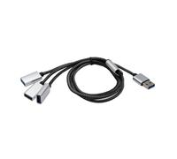 Fluxioxtna Adaptador de cable USB macho a 3/2 USB 2.0 hembra, convertidor de cable USB OTG, múltiples concentradores, divisor USB