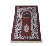 Fluxioxtna Alfombra de oración musulmana en relieve, alfombra de oración única y suave para arrodillarse con borlas, manta de oración