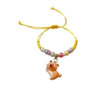 Fluxioxtna Cordón de resina artística de capibaras tejido a mano, regalo para jóvenes creadores de tendencias y amantes del arte, uso diario, talla única, como se describe