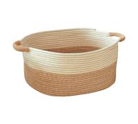 Fluxioxtna Cubo de almacenamiento de cuerda de algodón de gran capacidad, doble asa, fácil transporte, materiales tejidos a mano para organización de juguetes del hogar, cesta de almacenamiento de