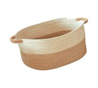 Fluxioxtna Cubo de almacenamiento de cuerda de algodón de gran capacidad, doble asa, fácil transporte, materiales tejidos a mano para organización de juguetes del hogar, cesta de almacenamiento de