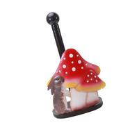 Fluxioxtna Dispensador único de toallas de papel con diseño de conejos y hongos, marco de madera de hierro antideslizante para baño o cocina, soporte para toallas de papel