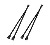 Fluxioxtna Divisor de ventilador PWM 1 a 4 de 26 cm con regulación inteligente de velocidad de PVC, paquete de 2 cables de extensión de ventilador de PVC