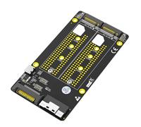 Fluxioxtna Dos adaptadores NVME M Key a SFF-8654 8X SATAs tipo C, fuente de alimentación, placas base PCIe bifurcación NVME HDDs elevadores