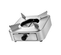 Fluxioxtna Estufa compacta de acero inoxidable con diseño de cajón para cocinar al aire libre con control de llama, alta potencia, fácil limpieza, camping, estufa de alcoholes