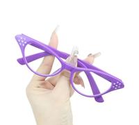Fluxioxtna Gafas de lente transparente de marco simple para adultos y niños, gafas de marco colorido para eventos temáticos y uso diario, gafas de Halloween, Purple