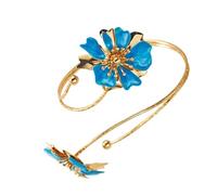 Fluxioxtna Joyería elástica floral hecha con aleación fácil de usar para amantes de la moda sostenible y aspecto único, brazalete ajustable, talla única, como se describe