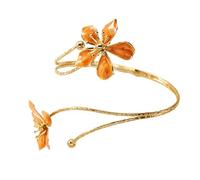 Fluxioxtna Joyería elástica floral hecha con aleación fácil de usar para amantes de la moda sostenible y aspecto único, brazalete ajustable, talla única, como se describe