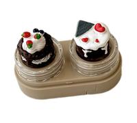 Fluxioxtna Kit de lentes de cupcakes de dibujos animados con herramientas de uso, soporte para lentes de cajón para estilos de vida ocupados y cambios rápidos de lentes, Color leche