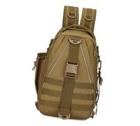 Fluxioxtna Mochila de pesca, bolsa de pesca, mochila de aparejos de pesca con soporte para caña, bolsa de almacenamiento de aparejos hermética, bolsa de hombro, Marrón lobo