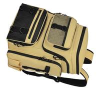 Fluxioxtna Paquete de pesca con múltiples compartimentos con acolchado transpirable 900D y correas de caña desmontables para almacenamiento al aire libre, paquete de pesca estratégico