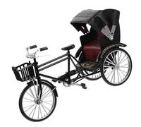 Fluxioxtna Réplicas clásicas de triciclo modelo a escala 1:10 hechas a mano de hierro Rickshaw, decoraciones para sala de estar, estante de exhibición, regalo aficionado, decoración vintage en
