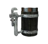 Fluxioxtna Vaso de cerveza con forma de barriles de madera, aislamiento térmico, gran capacidad, para exteriores, agarre ergonómico, para el hogar, bares, vaso de cerveza de gran capacidad