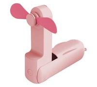 Fluxioxtna Ventilador de escritorio portátil en miniatura recargable por USB, ventilador plegable de mano para oficina, viajes al aire libre, dispositivo de refrigeración silencioso