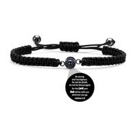 Flvkev Regalos de cesta de Pascua para adultos, mujeres y hombres, pulsera cristiana con versículo bíblico, cita inspiradora, regalo religioso, cosas de Pascua, 6.8, Acero inoxidable, No es una piedra