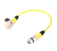 FLVRJOKT Cables de conexión XLR a XLR hembra/macho de ángulo recto de 3 pines de varios colores Cable XLR macho/hembra de 3 pines para mezclador de micrófono 0,3 M-25 M (MF-amarillo, 1,5 m)