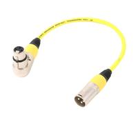 FLVRJOKT Cables de conexión XLR a XLR hembra/macho en ángulo recto de 3 pines de varios colores Cable XLR macho/hembra de 3 pines para mezclador de micrófono 0,3 M-25 M(FM-amarillo, 1 m)