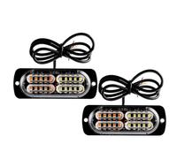 FLVRJOKT Luz de advertencia estroboscópica for coche, 20 LED, rejilla intermitente, avería, luz de emergencia, coche, camión, policía, lámpara de baliza, luz lateral LED de 12V y 24V(2pcs Amber)