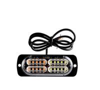 FLVRJOKT Luz de advertencia estroboscópica for coche, 20 LED, rejilla intermitente, avería, luz de emergencia, coche, camión, policía, lámpara de baliza, luz lateral LED de 12V y 24V(1pc Amber White)