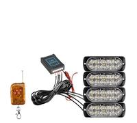 FLVRJOKT Luz LED de advertencia de emergencia for policía, lámpara de señal estroboscópica for parrilla de coche, luces de circulación diurna, accesorios de 12V y 24V, 4x12 LED(Yellow White)