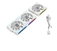 FLVRJOKT Ventilador de refrigeración for Caja de PC ARGB de 120 mm, Modular 3 en 1, inalámbrico, Empalme, 12 cm, for Ordenador, refrigeración líquida de 120, 240 y 360 mm.(Reverse White 3IN1_A-RGB)