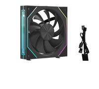 FLVRJOKT Ventilador de refrigeración for Caja de PC ARGB de 120 mm, Modular 3 en 1, inalámbrico, Empalme, 12 cm, for Ordenador, refrigeración líquida de 120, 240 y 360 mm.(Forward Black 1FAN_A-RGB)