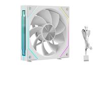 FLVRJOKT Ventilador de refrigeración for Caja de PC ARGB de 120 mm, Modular 3 en 1, inalámbrico, Empalme, 12 cm, for Ordenador, refrigeración líquida de 120, 240 y 360 mm.(Reverse White 1FAN_A-RGB)