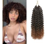 FLWAI Pre Looped Micro Kinky Curly Crochet Hair 8 Packs 8 Inch Yanky Twist Crochet Hair Kinky Twist Synthetic Wavy Curly Crochet Hair Extensions for Black Women (1B/T30, 8packs 12inch)