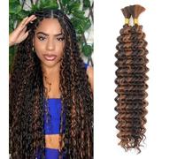 FLWAI Rizos Profundos en Volumen para Teñir Sin Tejido Boho Rizos Ondulados y Rizos Profundos para Mujeres Extensiones de Pelo con Rizos Profundos (P4/30, 18inch-1)