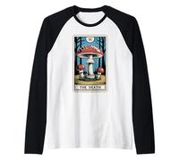 Fly Agaric Amanita Muscaria Hongo La Muerte Tarot Card Camiseta Manga Raglan