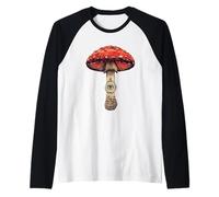 Fly Agaric Art Todo Ver Ojo Trippy Naturaleza Místico Camiseta Manga Raglan