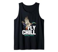 Fly Chill, Cool Colorful Mallard Duck Illustrayion Graphic Camiseta sin Mangas