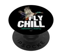 Fly Chill, Cool Colorful Mallard Duck Illustrayion Graphic PopSockets PopGrip Adhesivo
