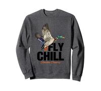 Fly Chill, Cool Colorful Mallard Duck Illustrayion Graphic Sudadera
