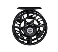 Fly Fishing 3 + 1 BB - Carrete redondo negro para pesca con mosca, carrete grande de aluminio fundido a presión