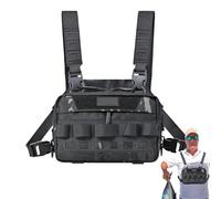Fly Fishing Chest Pack, Running Vest Bag, 8.66x5.51x3.54 Inches Lightweight and Comfortable, Oxford Storage Pouch for Jogging Cycling Camping Hiking Hunting, Black, Gray, Orange