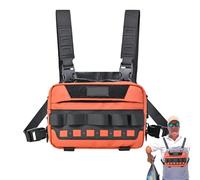 Fly Fishing Chest Pack, Running Vest Bag, 8.66x5.51x3.54 Inches Lightweight and Comfortable, Oxford Storage Pouch for Jogging Cycling Camping Hiking Hunting, Black, Gray, Orange