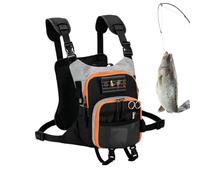 Fly Fishing Chest Pack - Vest Sling Backpack | Lightweight Tackle Box Bag | Fly Fishing Sling Pack for Catfish Bass Tool Rig Lure Bait Travel Hiking Camping Kayak Saltwater Freshwater
