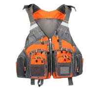 Fly Fishing Float Jacket for Adults Men Women, Adjustable Neoprene Safety Vest for Kayaking, Boating, Swimming, Water Sports and Outdoor Activities, Portable Lightweight Design(Orange)