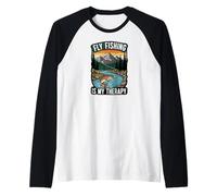 Fly Fishing Is My Therapy Trout Fisherman Angler Nature Camiseta Manga Raglan