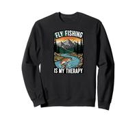 Fly Fishing Is My Therapy Trout Fisherman Angler Nature Sudadera